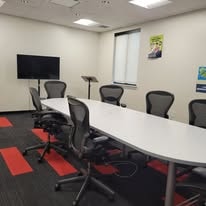 Conference room with presentation screen